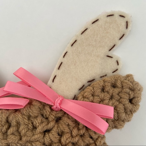 Handmade knit infant reindeer hat 0-6 month - Picture 4 of 5